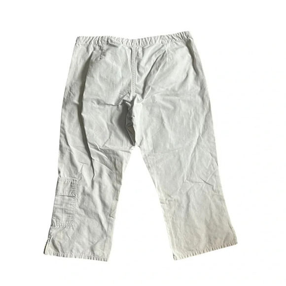 Blue Asphalt Cream Capri Cropped Pants Y2K - Picture 2 of 3